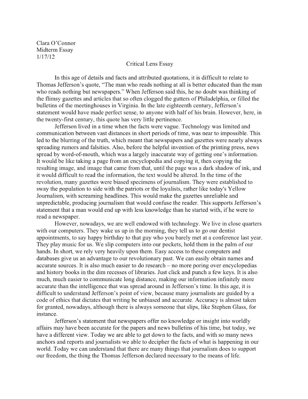 How to Write a Thesis Statement for a Critical Lens Essay